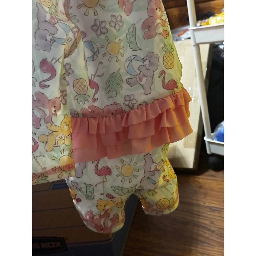 Care Bears Baby Girls Rash Guard Swimsuit‎ One Piece Ruffle Pink 3-6 Months